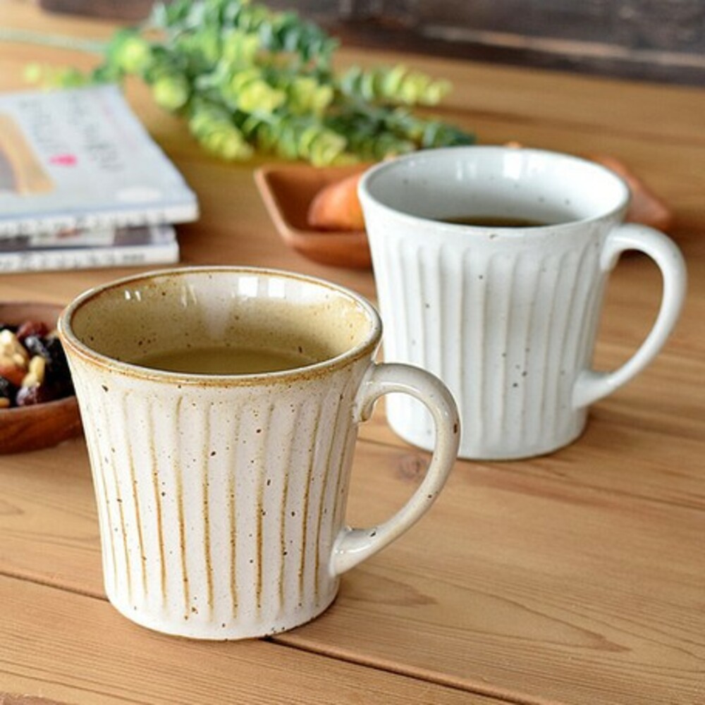 【現貨】日本製美濃燒 馬克杯 陶瓷 咖啡/灰白色 條紋 咖啡杯 茶杯 水杯 飲料杯 日本陶器 職人 圖片