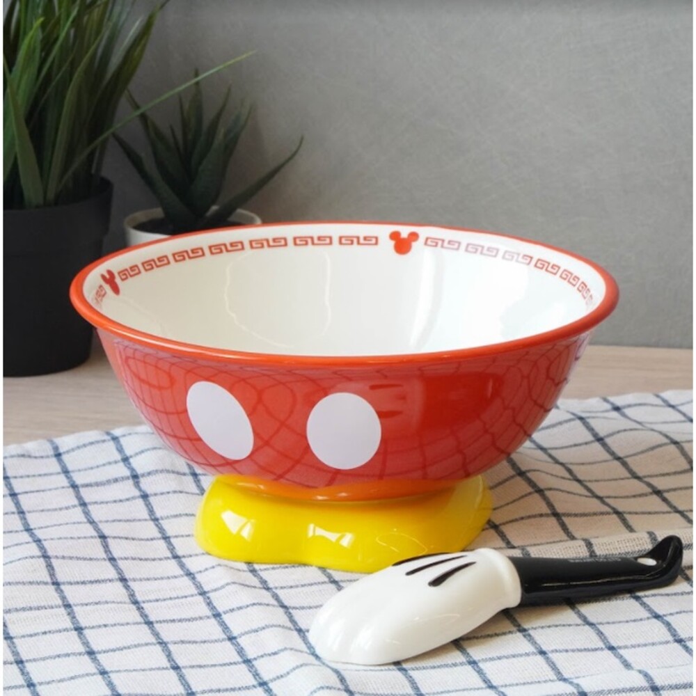 SF-014693-正版授權迪士尼拉麵碗 附湯匙 米奇 米妮 米老鼠 卡通碗 碗 餐具 禮物 湯碗 套組