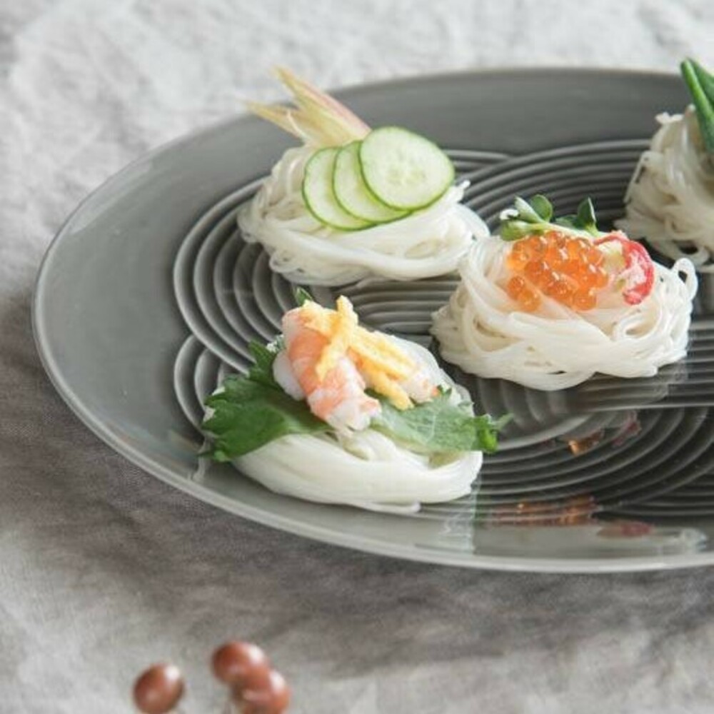 SF-014751-日本製美濃燒繩結盤 盤子 沙拉盤 點心盤 餐盤 菜盤 陶瓷盤 日式餐盤 餐盤 盤 盤子
