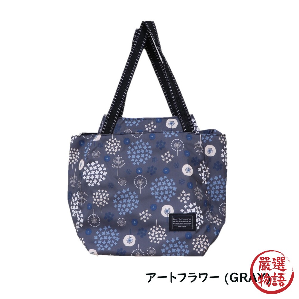 日本設計 保溫保冷購物環保袋 藍莓/北極熊/刺蝟/花米/灰色｜手提袋 保冷袋 保溫袋 隔熱設計-圖片-7