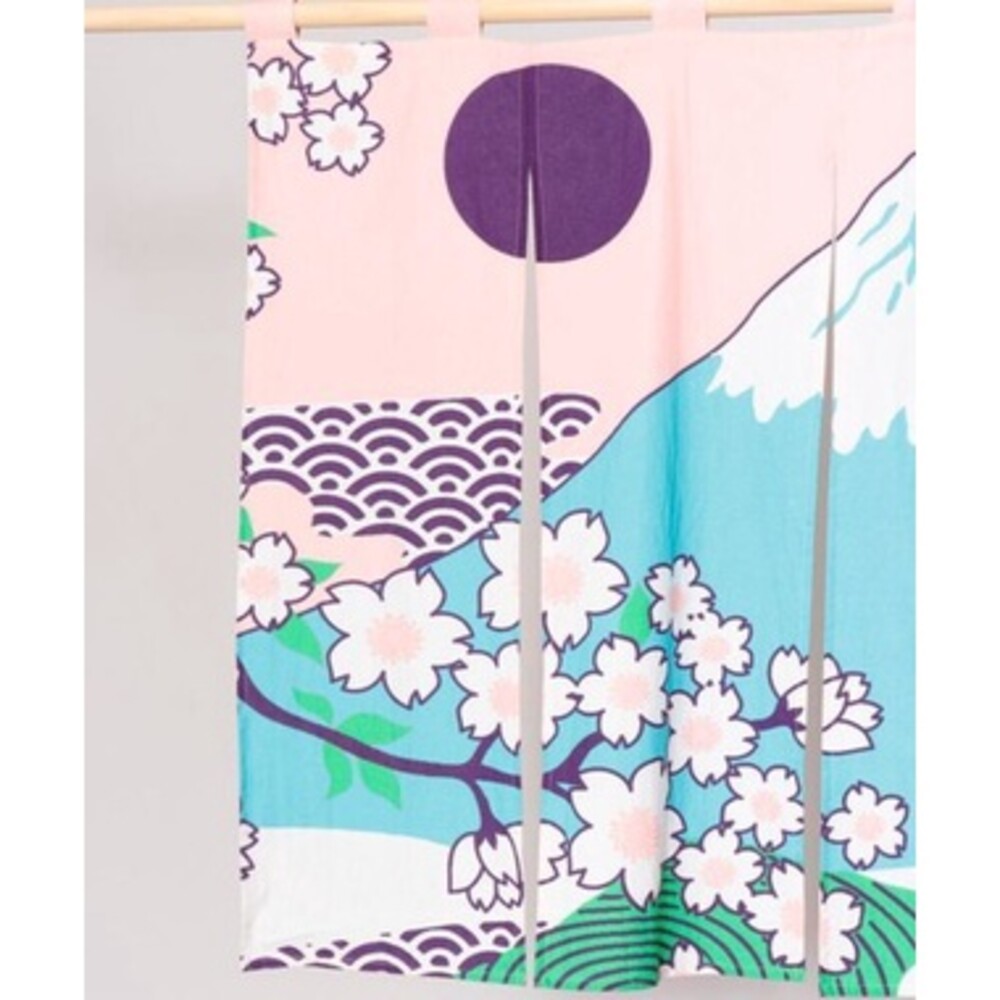 SF-014857-【現貨】日式風格門簾 相撲/櫻花富士山 兩款可選 窗簾 門簾 短簾 日本文化 居家裝飾