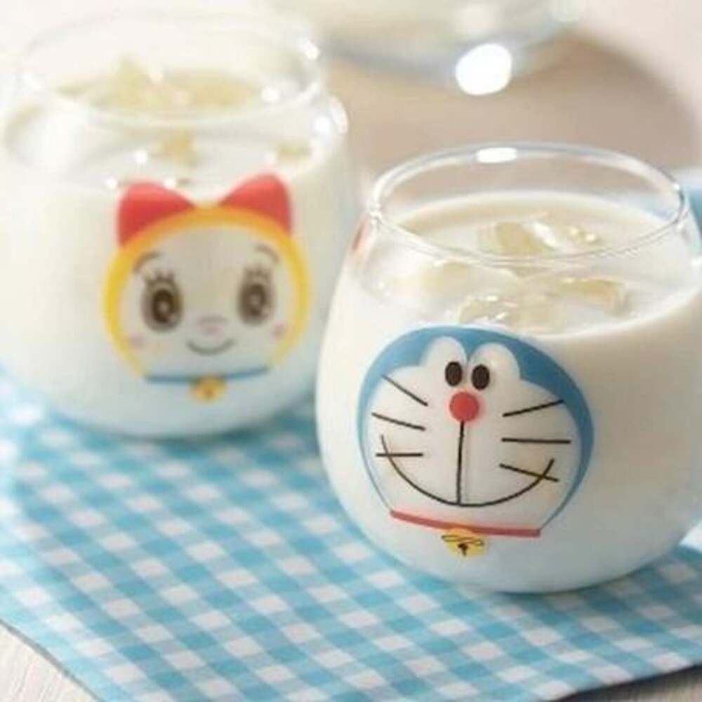 SF-014864-【現貨】日本製 哆啦A夢 不倒翁玻璃杯 哆啦美 Doraemon 玻璃杯 飲料杯 牛奶杯 質感玻璃杯 簡約