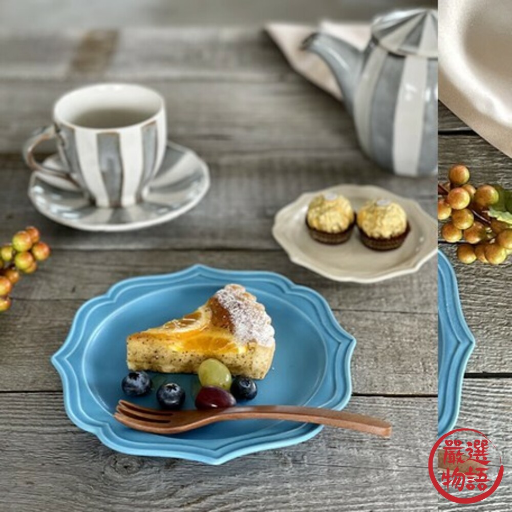 SF-014877-日本製美濃燒古董盤 17.7cm 盤 甜點盤 ins盤 蛋糕盤 水果盤 小盤 餐盤 陶瓷盤 廚房用品