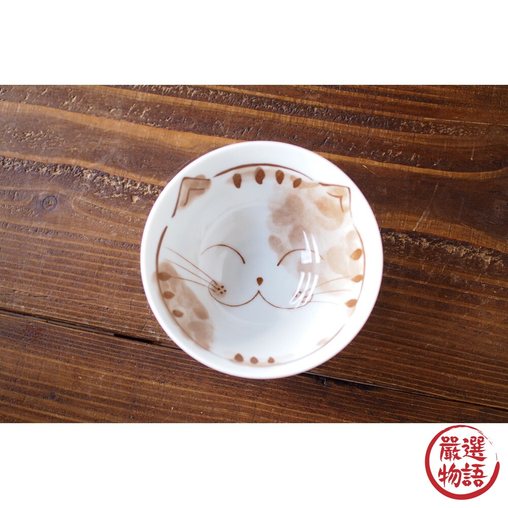日本製 美濃燒 飯碗 笑臉貓 紅色/藍色 招福貓咪 11.5cm 陶瓷 餐具 貓 小湯碗 日式飯碗-圖片-8