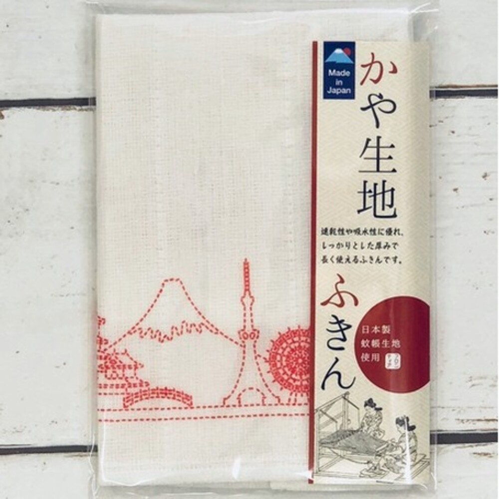 【現貨】日本製 快乾超吸水抹布 30*30mm 富士山 櫻花 摩天輪 鐵塔 蚊帳材質 吸水性佳 不易變形 圖片