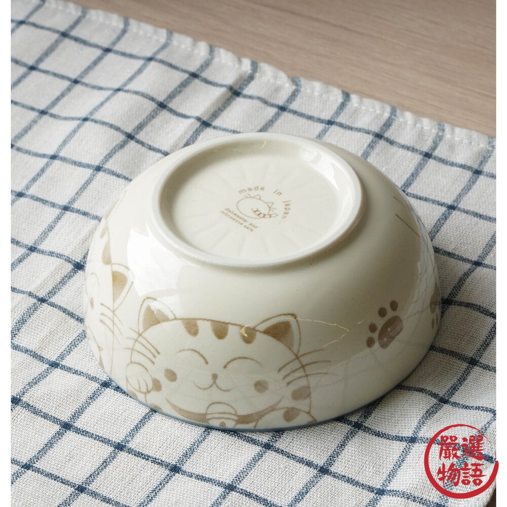 日本製 美濃燒 水晶貓咪系列 貓咪餐碗 湯碗 廚房用品 日式餐具 碗公 紅色/藍色 兩色可選-圖片-5