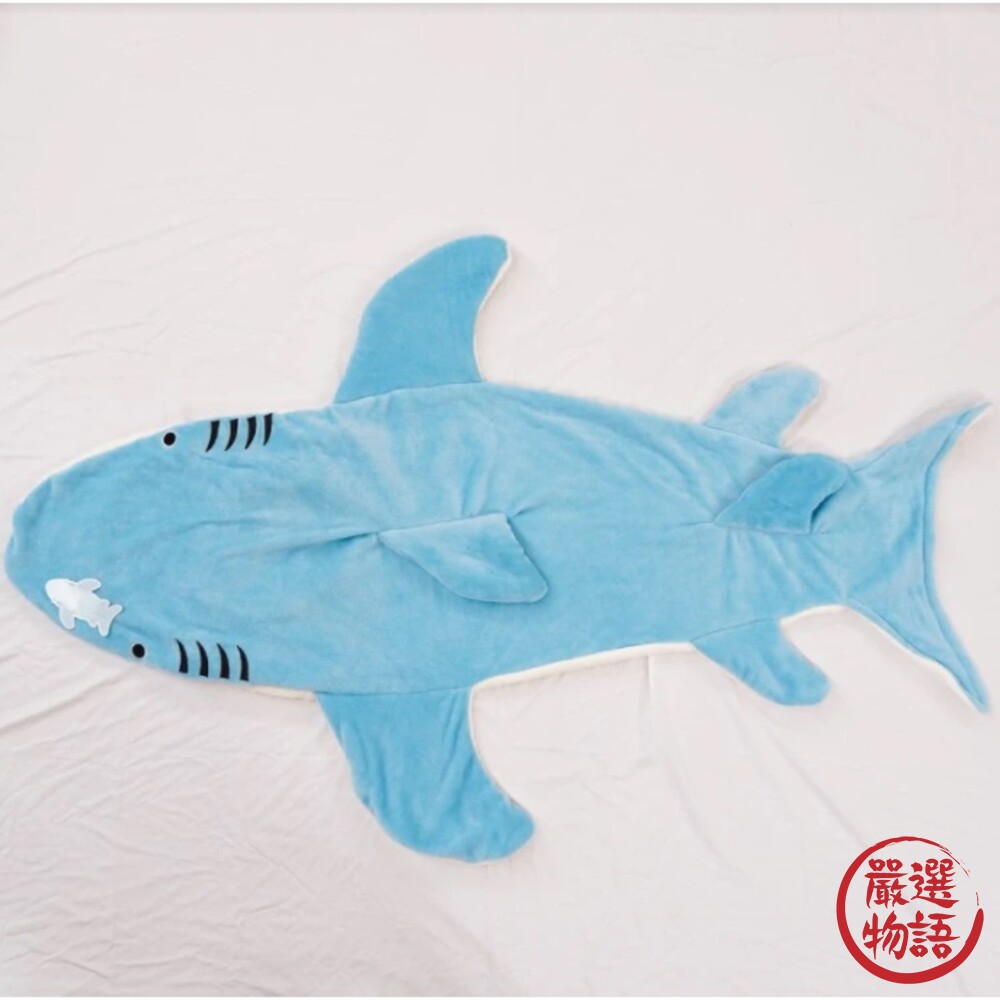 丸真動物保暖懶人毯 絨毛毯 睡袋毯 午睡毯 造型毯子 點點鯨魚 鱷魚 藍鯊魚-圖片-5