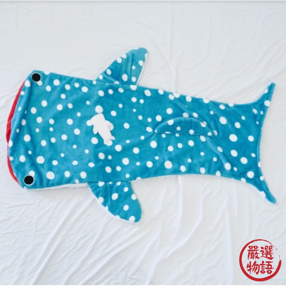 丸真動物保暖懶人毯 絨毛毯 睡袋毯 午睡毯 造型毯子 點點鯨魚 鱷魚 藍鯊魚-thumb