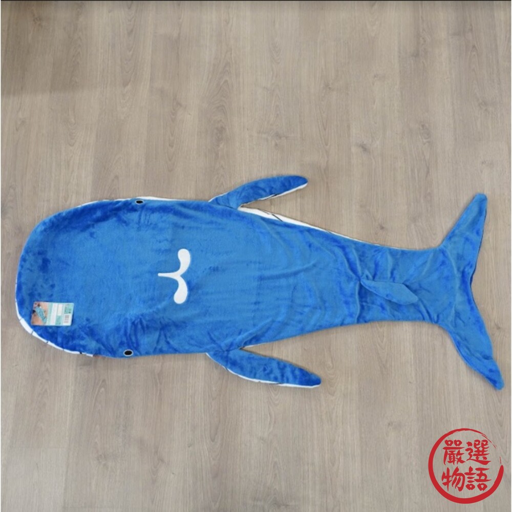 丸真動物保暖懶人毯 絨毛毯 睡袋毯 午睡毯 造型毯子 點點鯨魚 鱷魚 藍鯊魚-圖片-8