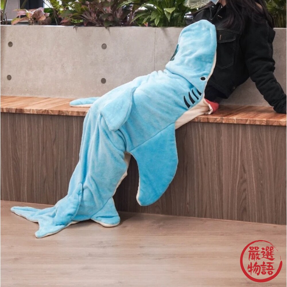 丸真動物保暖懶人毯 絨毛毯 睡袋毯 午睡毯 造型毯子 點點鯨魚 鱷魚 藍鯊魚-thumb