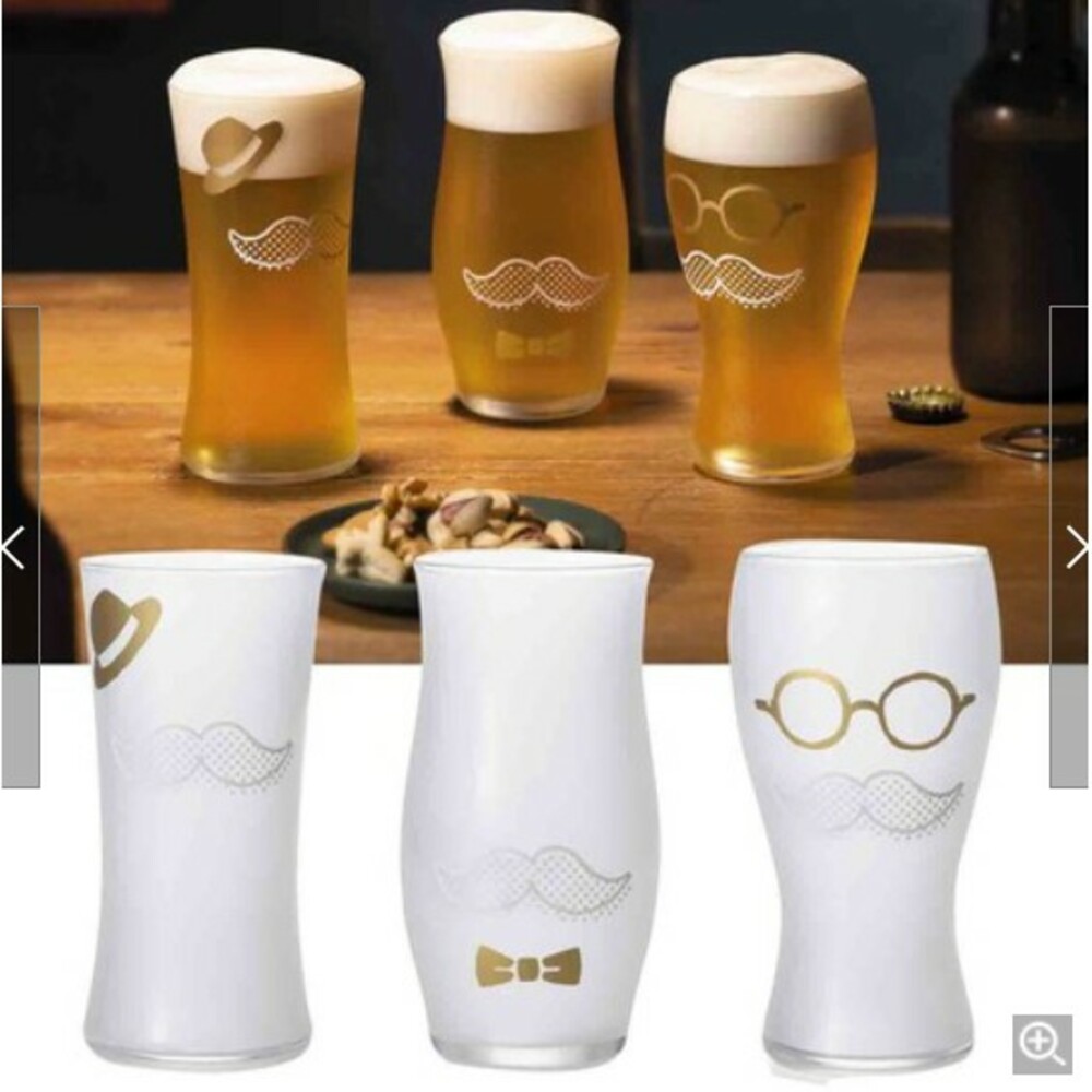 SF-015127-日本製啤酒杯 泡沫啤酒杯 啤酒杯 酒杯 領結 眼鏡 日本酒杯 日本酒器 泡沫 父親節禮物