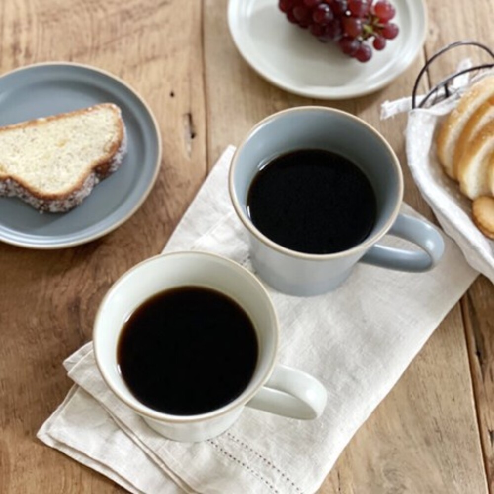 【現貨】純色馬克杯 邊線系列 米色/灰色 陶瓷 馬克杯 陶器 咖啡杯 咖啡 牛奶杯 下午茶 圖片