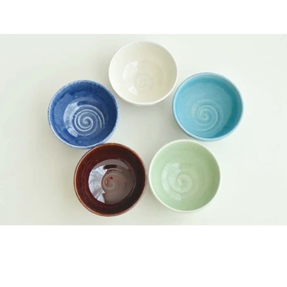 SF-015153-日本製 美濃燒餐碗 有底座 倒角 陶瓷 碗盤餐具 日本風格 飯碗 碗 多色可選 午餐碗 餐桌