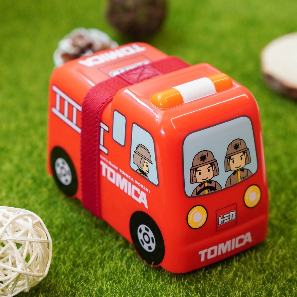 【現貨】多美卡車造型便當盒  警車/消防車 雙層便當盒 含束帶 野餐 郊遊 冷便當 幼稚園 圖片