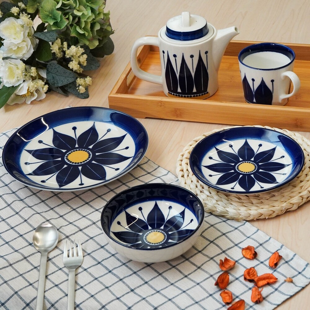 【現貨】日本製 美濃燒 納維亞風餐具系列 歐式餐盤 下午茶 茶壺 馬克杯 盤子 碗 圓盤 茶具 陶瓷