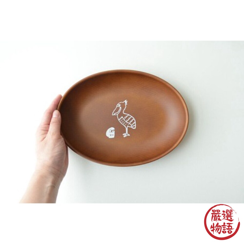 日本製 大嘴鳥餐盤 橢圓盤/分隔盤 耐熱餐盤 木質色  露營 野營 兒童餐盤 烤肉 派對餐盤-圖片-3