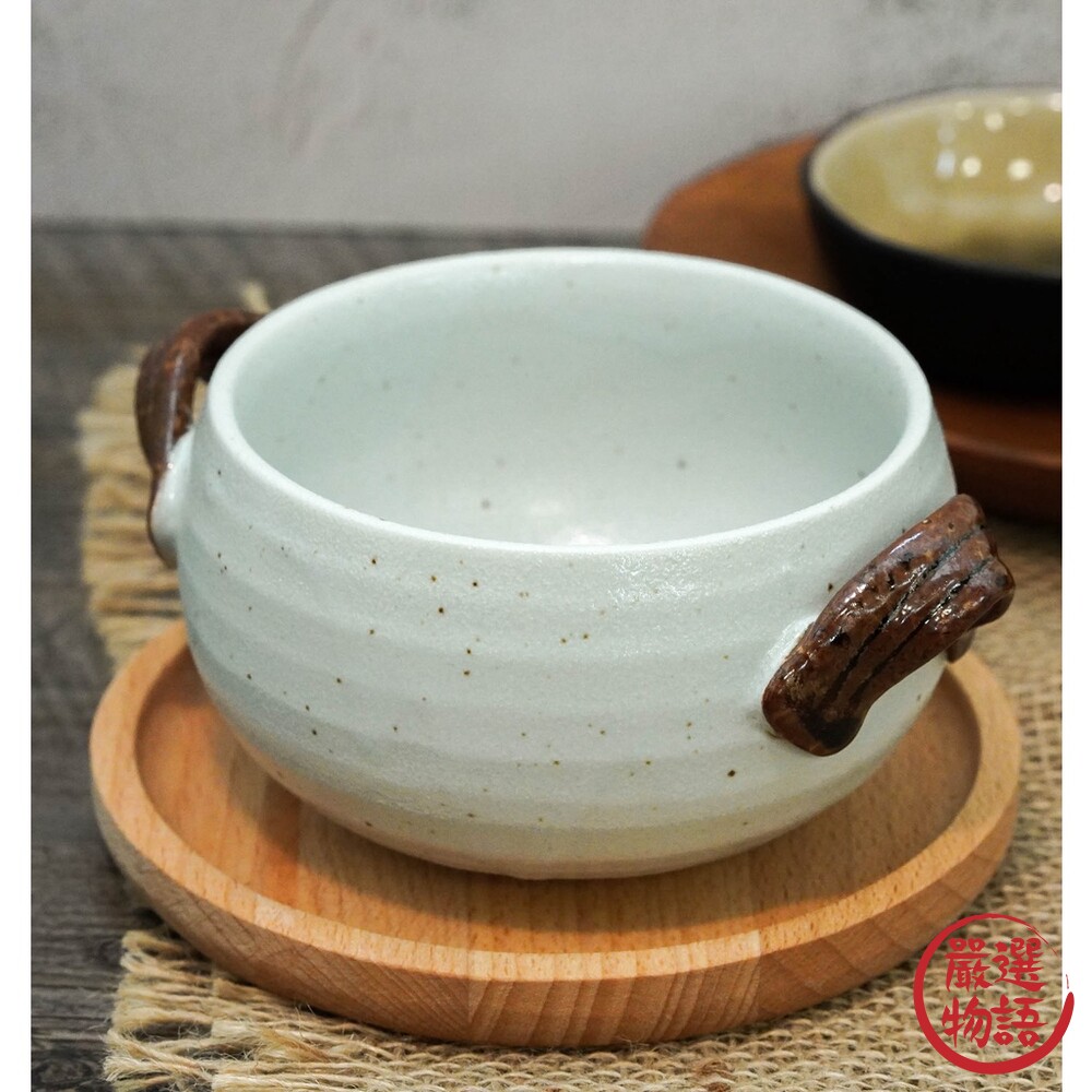 日本製 美濃燒復古濃湯碗 陶瓷碗 造型湯碗 石鍋碗 玉米濃湯 燉湯 燉菜 火鍋 陶器 耳掛式-圖片-1
