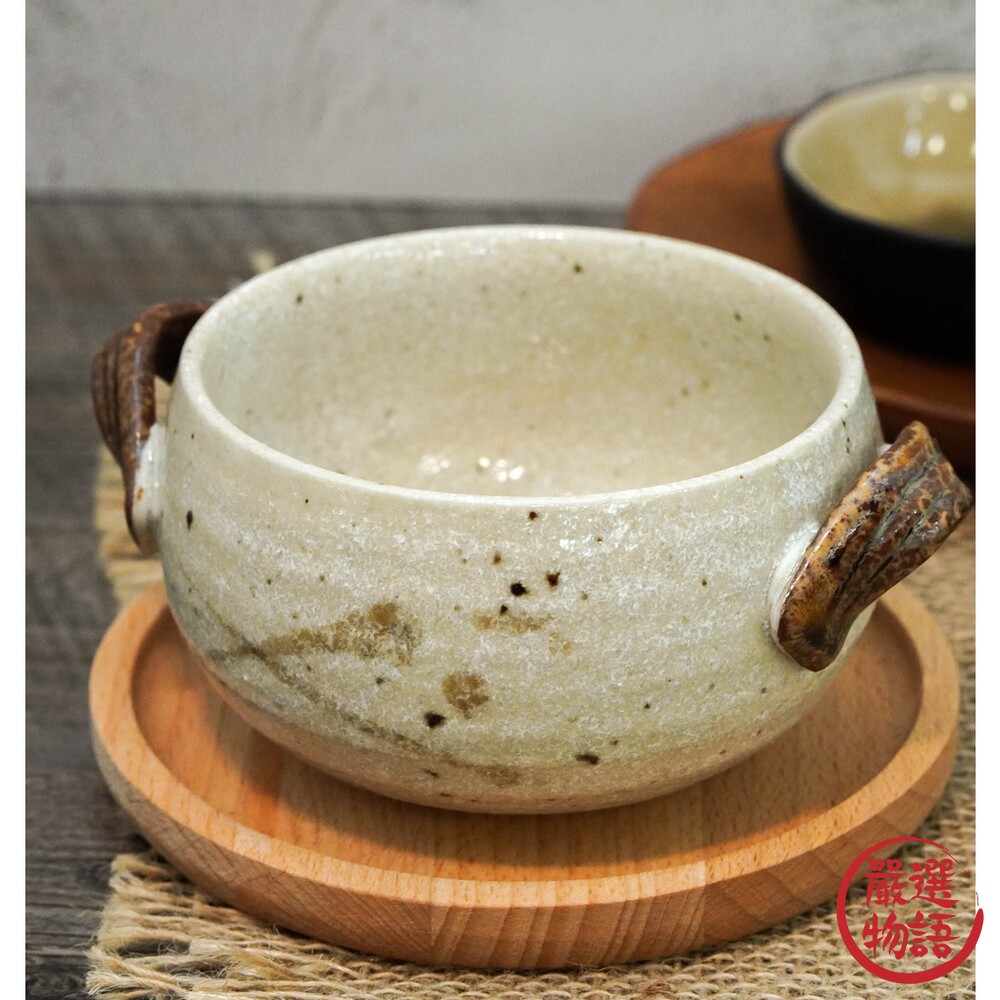 日本製 美濃燒復古濃湯碗 陶瓷碗 造型湯碗 石鍋碗 玉米濃湯 燉湯 燉菜 火鍋 陶器 耳掛式-圖片-2