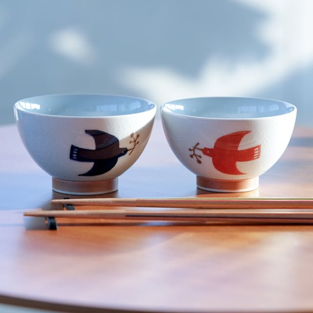 【現貨】日本製 海鷗日式飯碗 波佐見燒 輕量茶碗  北歐風格 手握煎茶杯 夫妻碗 情侶對碗 送禮 飯碗