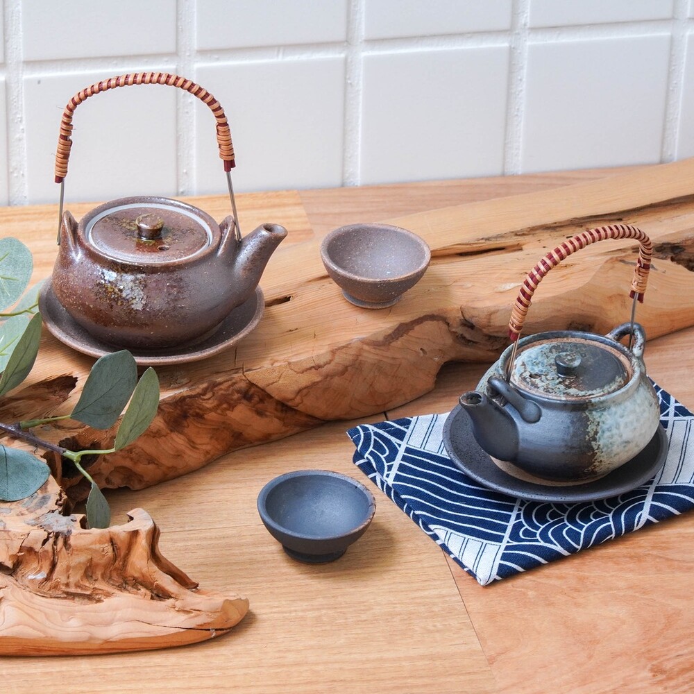 SF-015236-日本製 美濃燒陶器仿鏽茶壺 (咖啡/藍色可選) 日式飲品 陶器 茶壺 土瓶蒸 仿鏽土瓶蒸 茶具 廚房