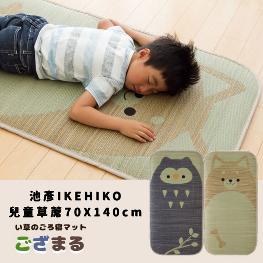 兒童草蓆 70x140cm 午睡墊 午休 涼蓆 貓頭鷹 柴犬 遊戲墊 嬰兒床墊
