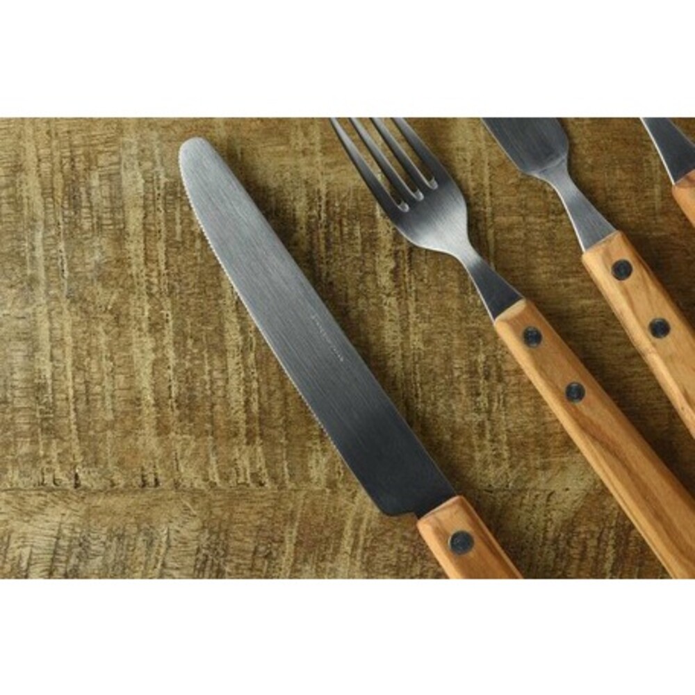 日本製 燕三條 不鏽鋼簡約木柄餐具 湯匙 餐刀 叉子 果醬抹刀 露營餐具 質感餐具 簡約 工業風 圖片