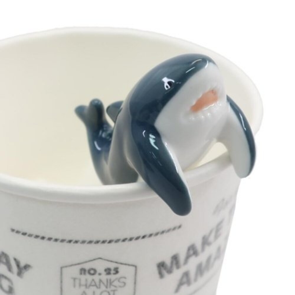 杯緣湯匙 鯊魚 海豹 杯緣子 海洋生物 陶瓷湯匙 攪拌匙 可掛式湯匙 攪拌勺 餐具 圖片