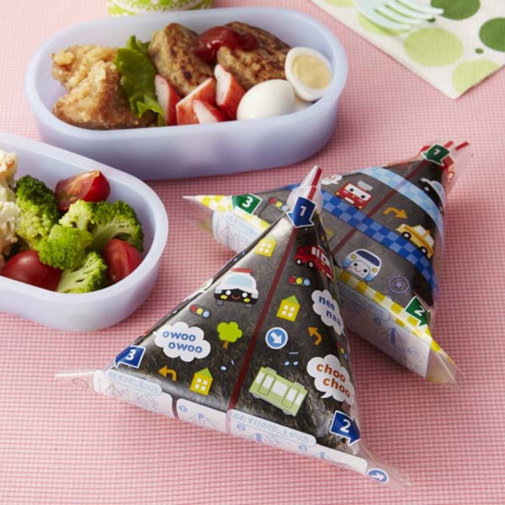 日本製 m'sa飯糰包裝袋 30入 交通車系列 三角飯糰 食物袋 御飯糰 飯糰 野餐 午餐 早餐 封面照片