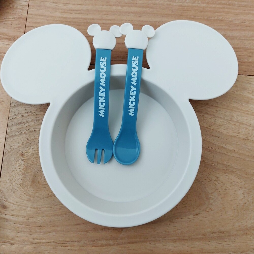 日本製 米奇兒童餐盤組 孩童餐具 套餐組 嬰兒餐盤 餐具套件 寶寶餐具 米老鼠 米奇 迪士尼 圖片