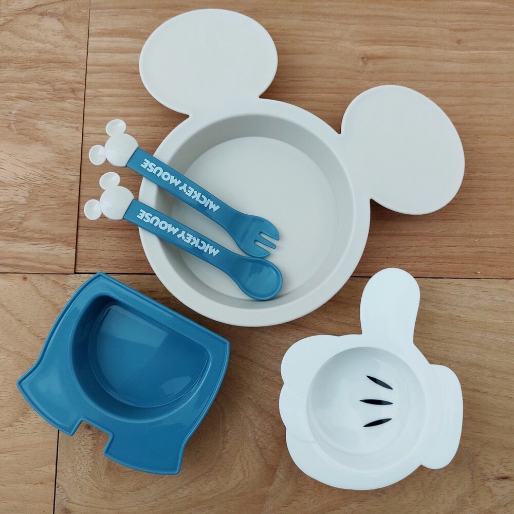 日本製 米奇兒童餐盤組 孩童餐具 套餐組 嬰兒餐盤 餐具套件 寶寶餐具 米老鼠 米奇 迪士尼 圖片