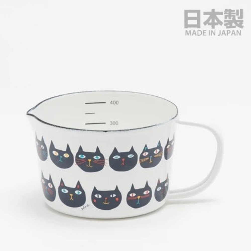 日本製 PLUNE 豐琺瑯 貓咪琺瑯寬寬杯 咖啡杯 刻度杯 茶杯 琺瑯杯 搪瓷鍋 廚房餐具
