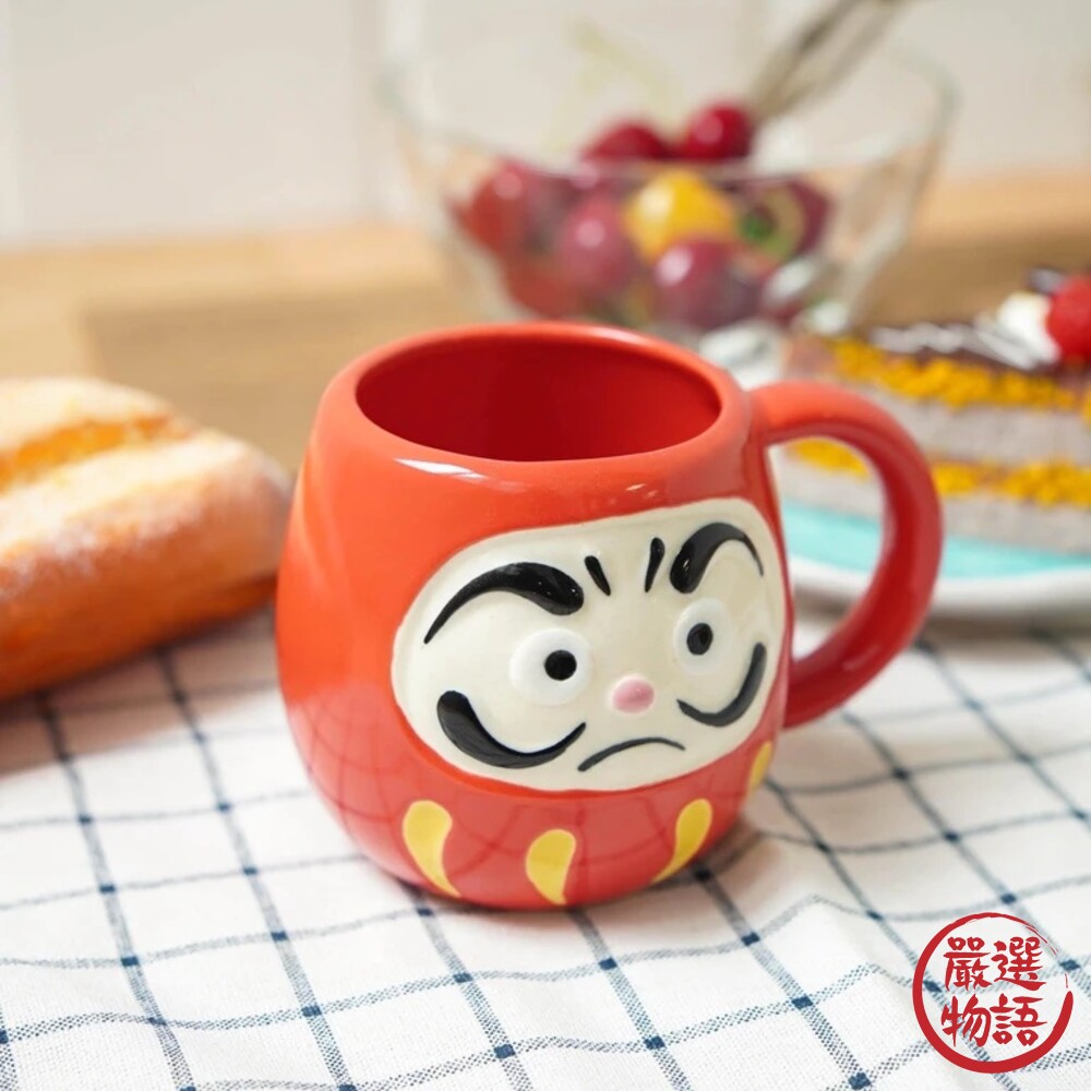 日本製 達摩馬克杯 達摩杯 陶瓷杯 不倒翁杯 咖啡杯 茶杯 杯子 陶器 陶瓷 美濃燒 日本吉祥物-thumb