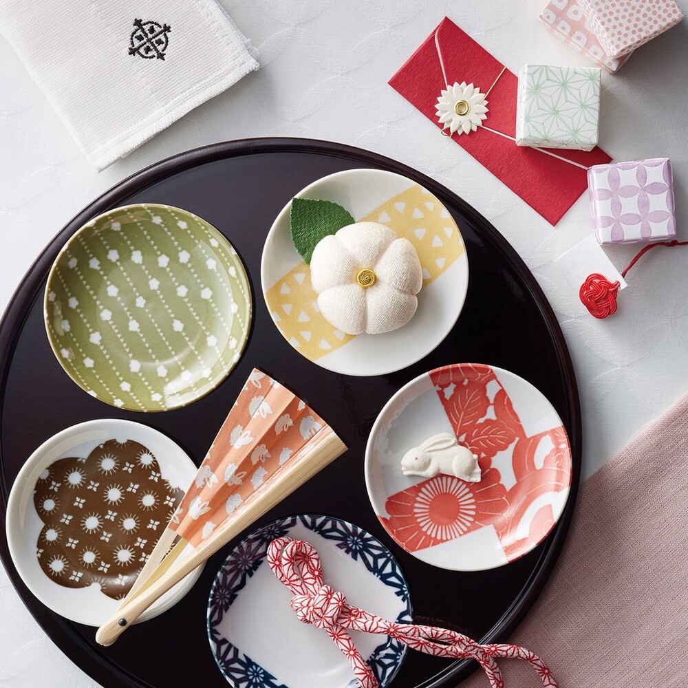 日本製 木盒裝美濃燒小碟八皿 抹布 伊勢形紙 廚房抹布 禮盒 送禮 傳統工藝 小盤 日式盤 小菜盤