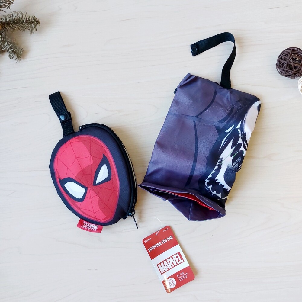 【現貨】漫威購物袋 Marvel 蜘蛛人猛毒 雙面 折疊收納袋 環保袋 手提袋 英雄系列 圖片