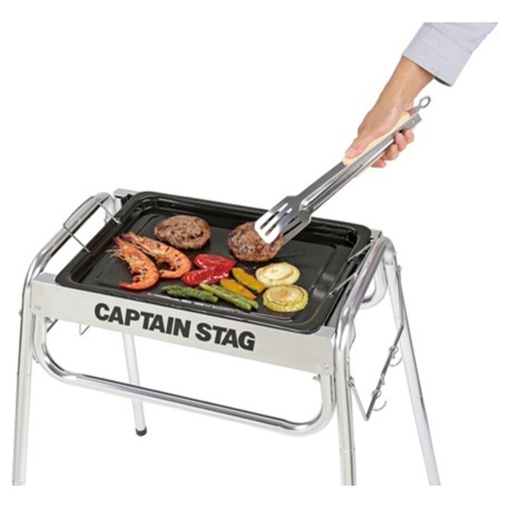 【現貨】鹿牌 CAPTAIN STAG 不鏽鋼烤肉夾 露營餐具 烤夾 夾子 不銹鋼 BBQ 燒烤 圖片