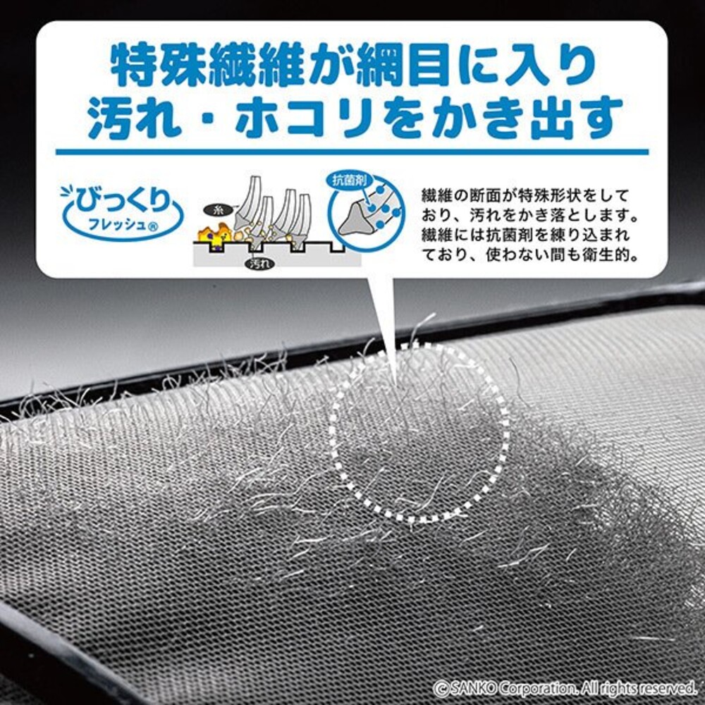 日本製 SANKO冷氣清潔刷 濾網清潔 縫隙刷 抗菌 換氣扇 冷氣濾網 空調 免清潔劑 除灰塵 圖片