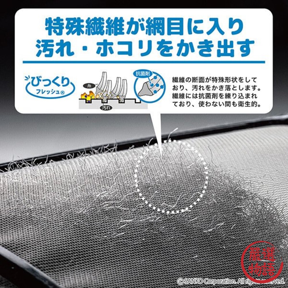 日本製 SANKO冷氣清潔刷 濾網清潔 縫隙刷 抗菌 換氣扇 冷氣濾網 空調 免清潔劑 除灰塵-圖片-3