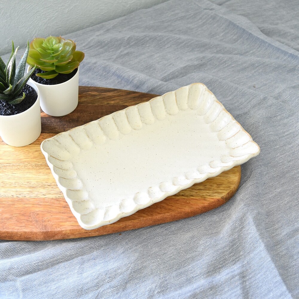 【現貨】日本製 牛奶白瓷方盤 方盤 餐盤 長盤 沙拉盤 甜點盤 質感餐具 排餐 美濃燒 陶瓷 ins風 圖片