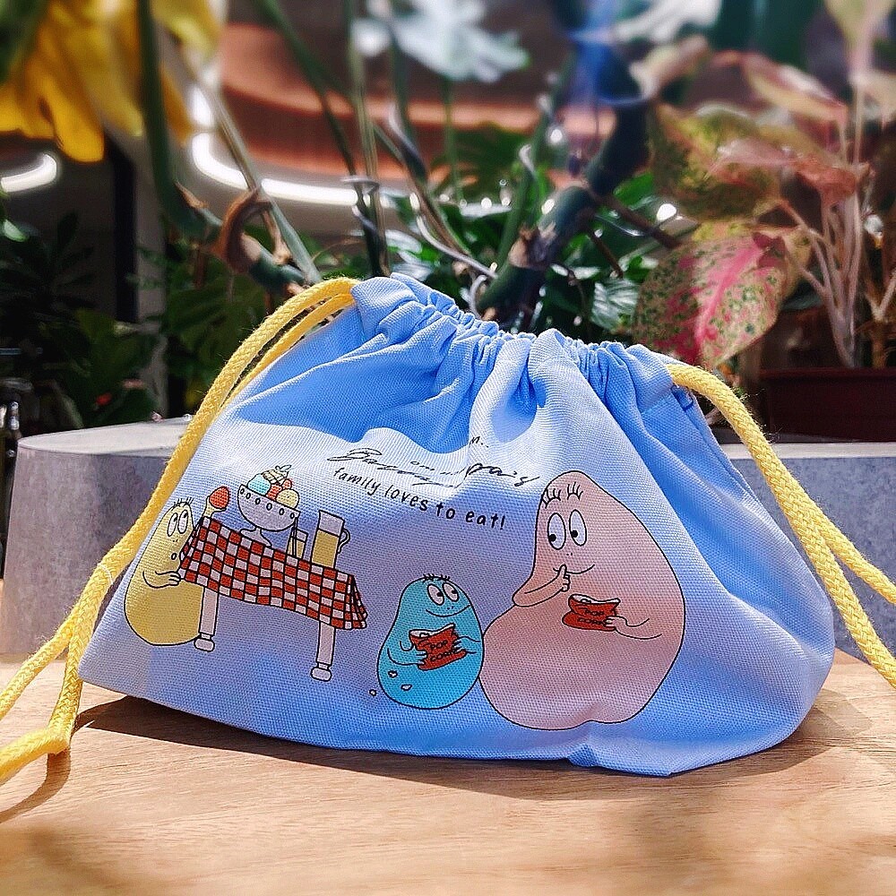 【現貨】日本製 泡泡先生便當袋 卡通餐袋 午餐袋 便當袋 兒童午餐袋 拉繩餐袋 上學餐袋 束口袋 泡泡先生 圖片