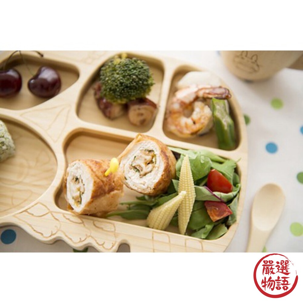 日本製 龍貓兒童餐盤組 竹製餐具 湯匙 叉子 分隔餐盤 餐盤 兒童餐盤 天然木 宮崎駿 吉卜力-圖片-3