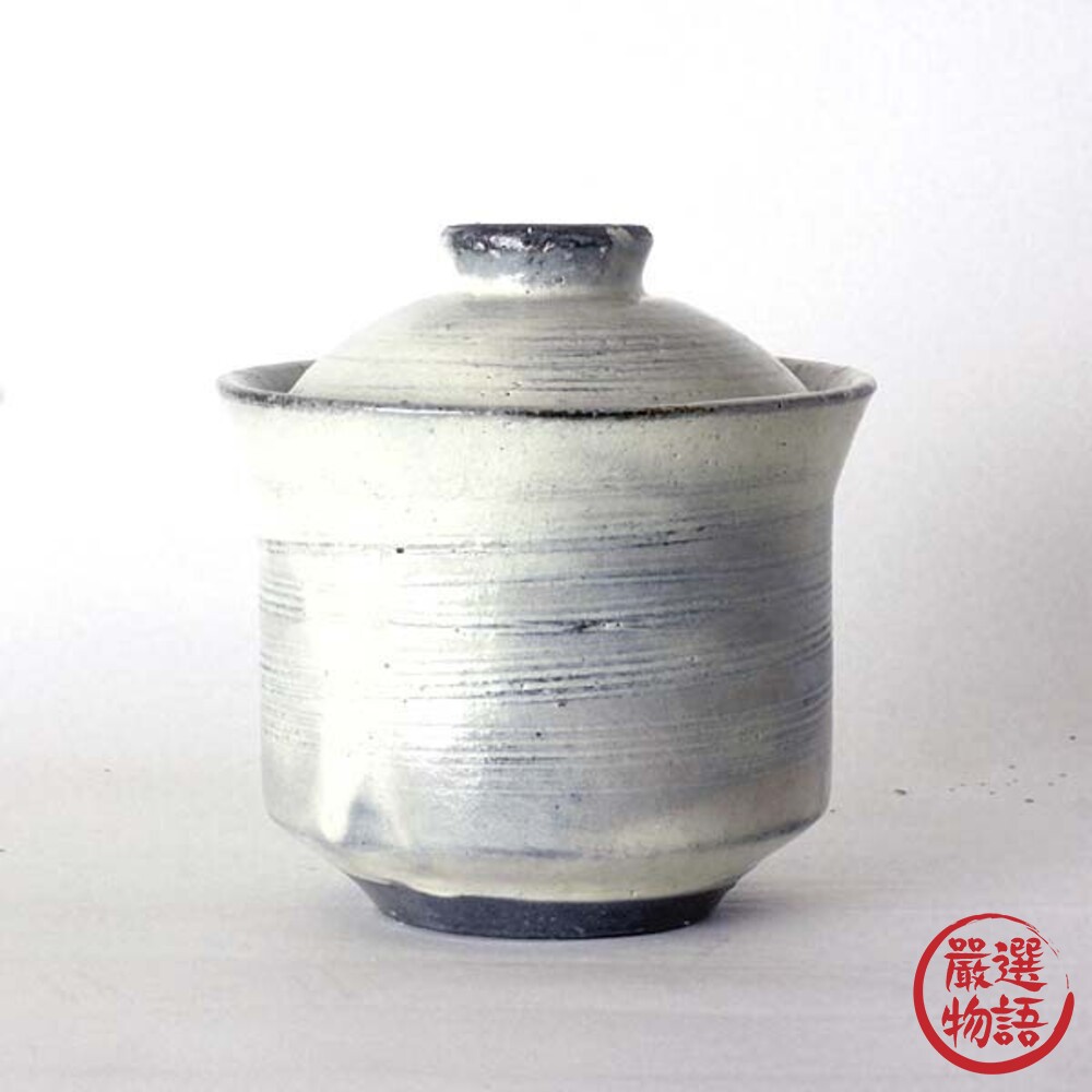 日本製 Rokuro 六魯金奈子蒸碗 茶碗 蓋杯 碗 蒸蛋碗 茶碗蒸 黑土黃粉引 美濃燒 附蓋-thumb