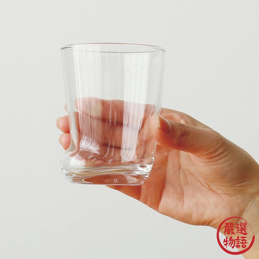 日本製 貓掌透明玻璃杯 玻璃杯 酒杯 水杯 牛奶杯 茶杯 襪子造型杯 造型杯 透明杯 不倒翁-圖片-3
