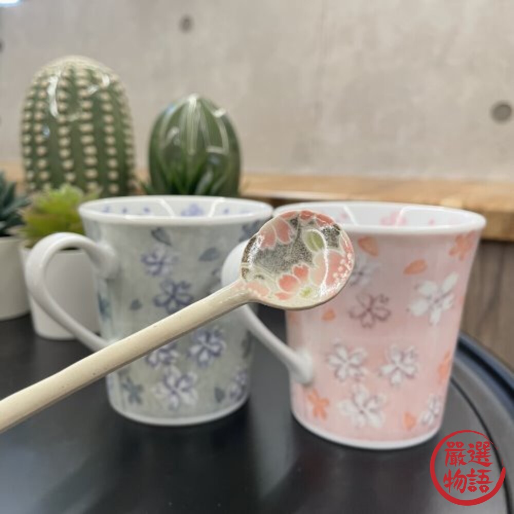 日本製 攪拌勺 陶瓷勺 錦櫻 茶勺 櫻花 陶器 餐具 湯匙 攪拌棒 攪拌匙 咖啡勺 甜點匙-圖片-2