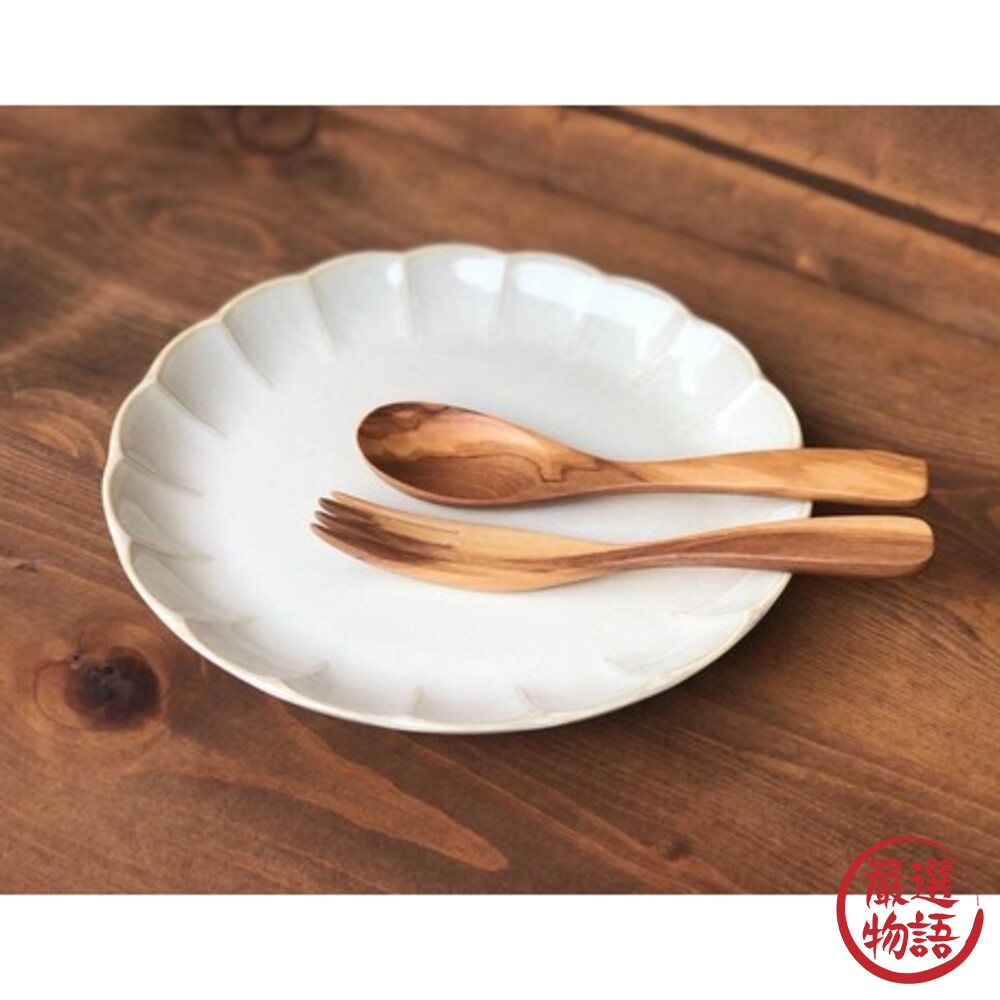 SF-015539-日本製 美濃燒 復古花邊白盤 21.5cm 日式餐盤 盤子 日本碗盤