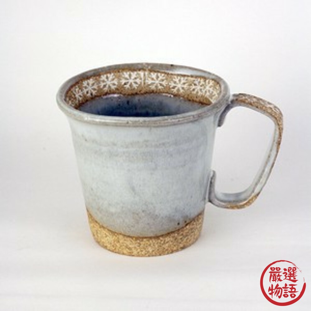SF-015604-日本製美濃燒馬克杯 ig網美 茶杯 水杯 杯子 雪花圖案 咖啡杯 下午茶 碗盤 餐盤 蛋糕盤 甜點盤