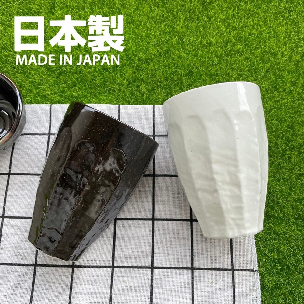 SF-015629-日本製 美濃燒 黑白陶瓷對杯組 茶杯 水杯 酒杯 情侶杯 夫妻杯 禮盒 禮物 窯燒 日式茶杯