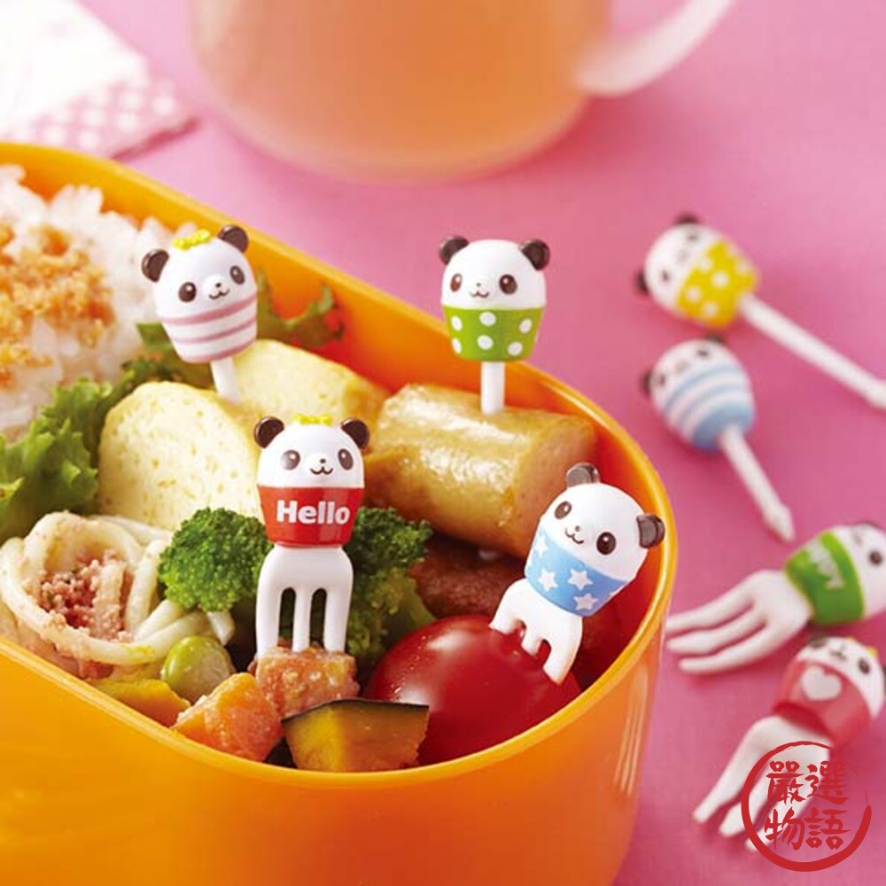 SF-015698-熊貓造型食物叉 兒童午餐盒 食物叉子 壽司叉 餐盒裝飾 水果叉 點心叉 熊貓叉子 叉子