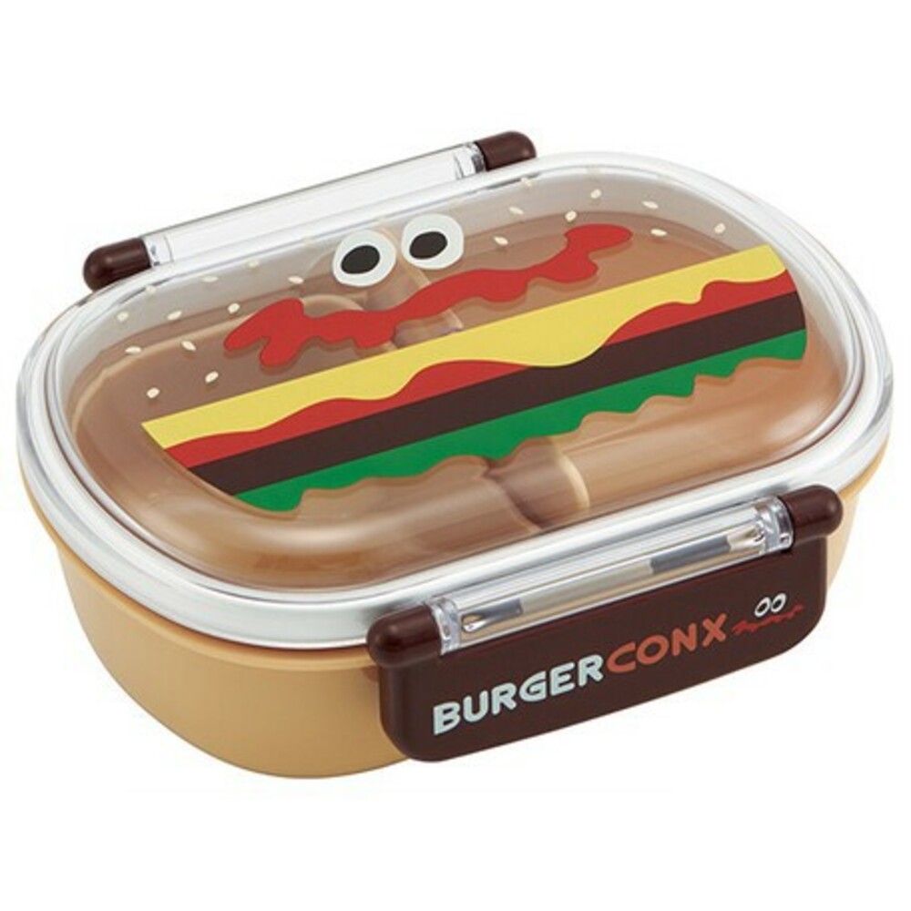 【現貨】日本製 銀離子漢堡便當盒│透明附蓋 內有隔板 漢堡 抗菌 可微波 耐熱 環保 保鮮盒 野餐 露營 圖片