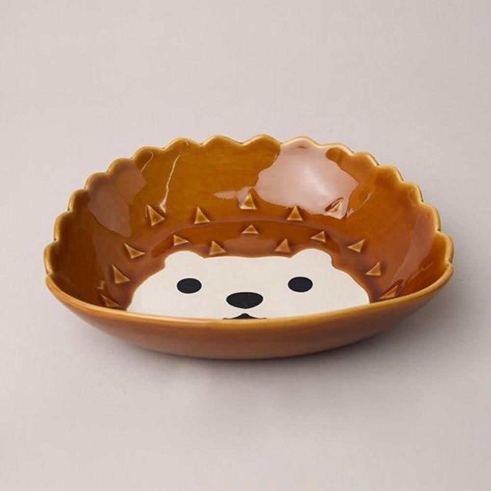 【現貨】刺蝟義大利麵盤 日本SHINACASA 深盤 咖哩盤 濃湯碗 造型餐盤 陶瓷盤 湯盤 圖片
