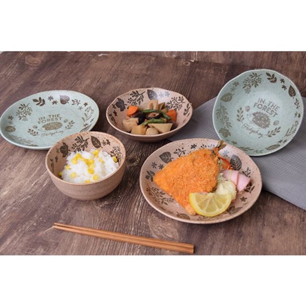 日本製 刺蝟咖哩盤 日本SHINACASA 盤子 木紋 啞光 盤 義大利麵盤 森林風 刺蝟 圓盤